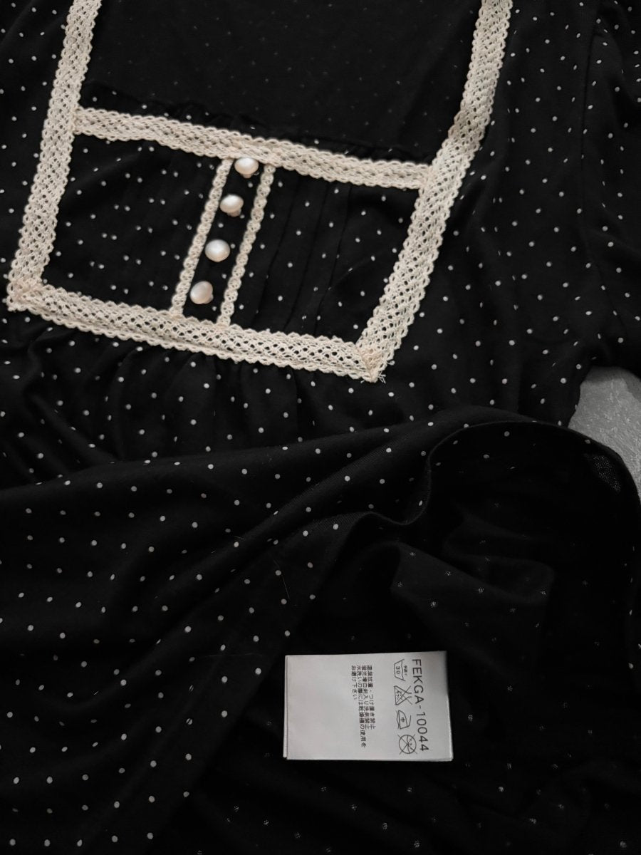 Freckles Polkadot Top - MIDNIGHT FAE