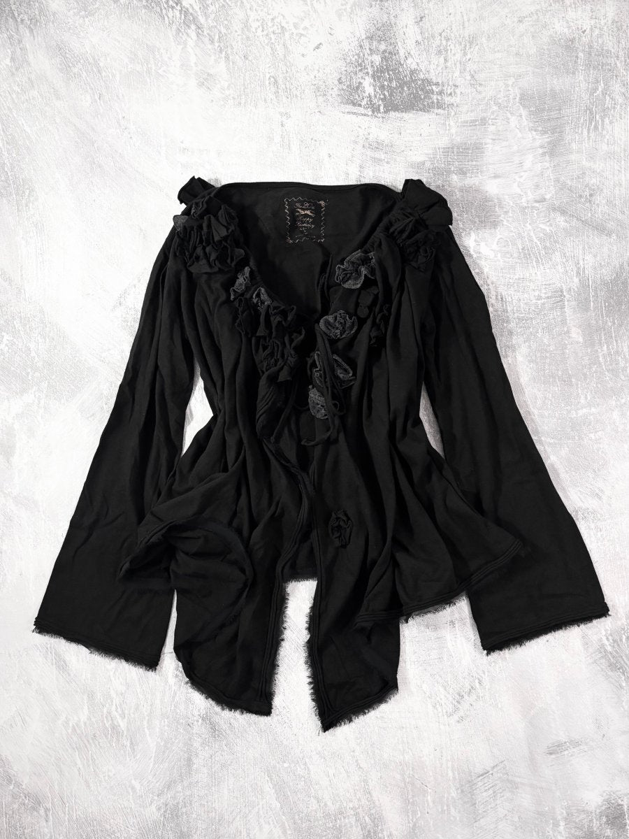 Gardenia Black Cardigan - MIDNIGHT FAE