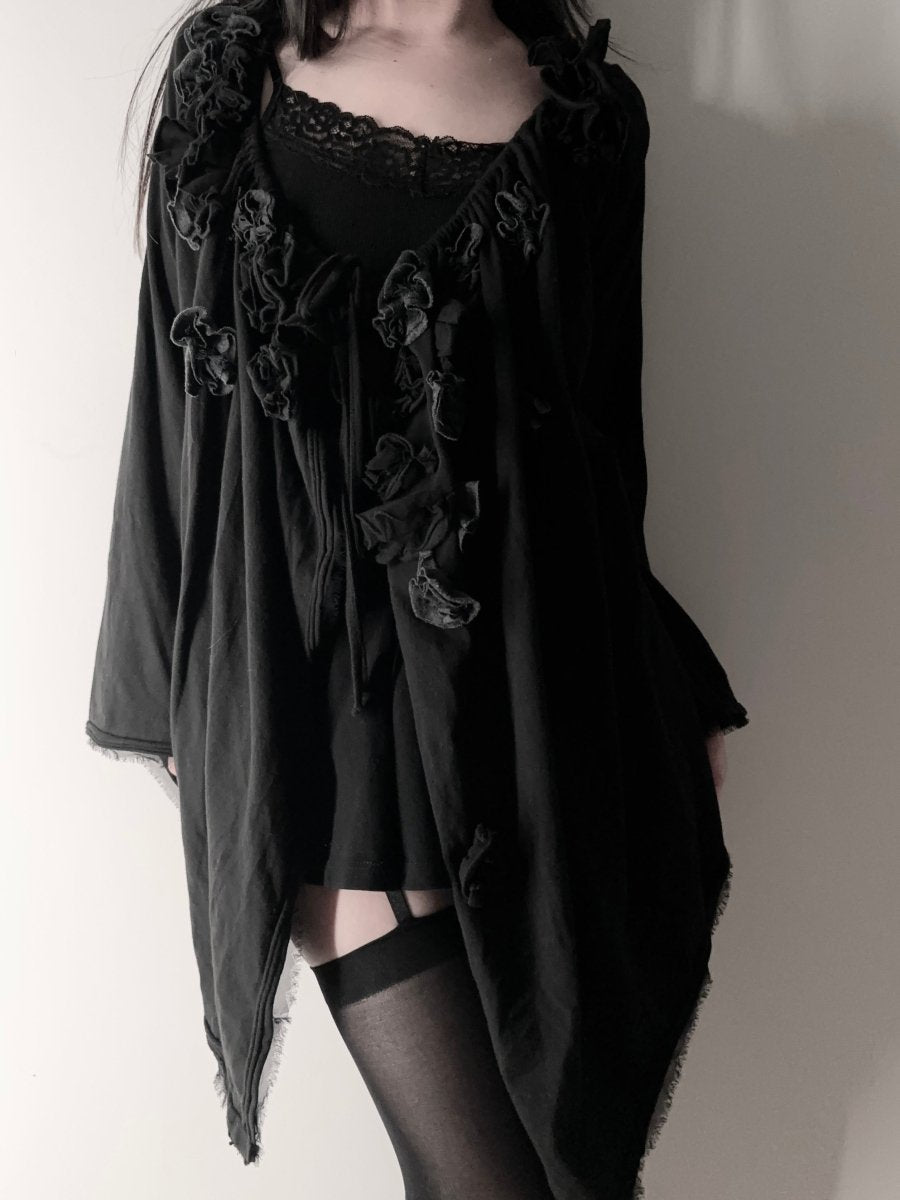 Gardenia Black Cardigan - MIDNIGHT FAE