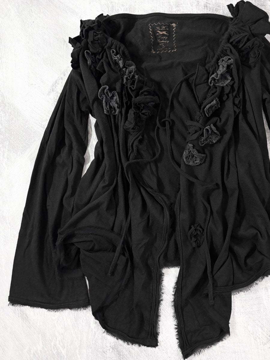 Gardenia Black Cardigan - MIDNIGHT FAE