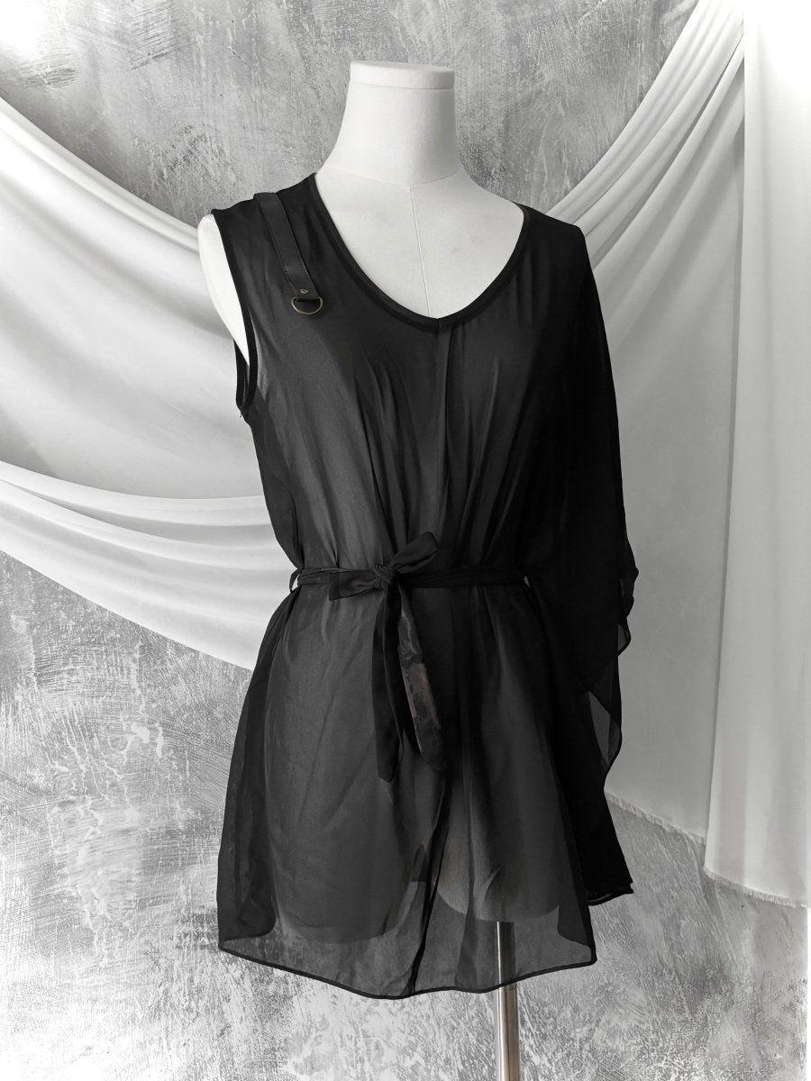 Gauze Asymmetric Tunic - MIDNIGHT FAE