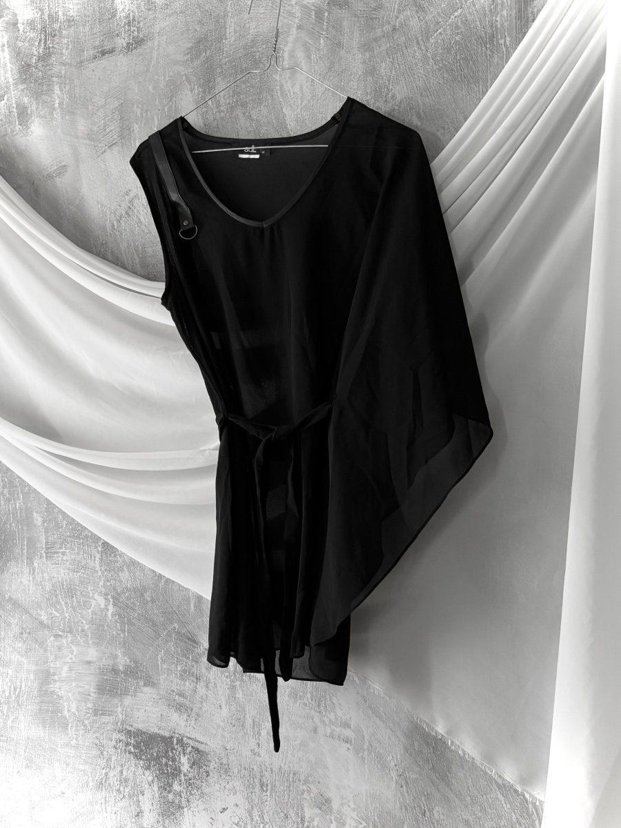 Gauze Asymmetric Tunic - MIDNIGHT FAE
