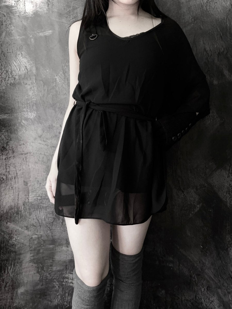 Gauze Asymmetric Tunic - MIDNIGHT FAE
