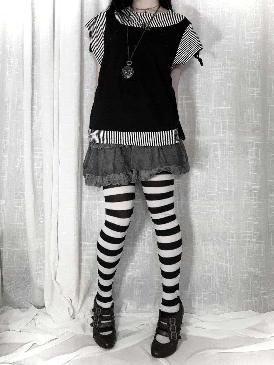 Gear Striped Blouse - MIDNIGHT FAE