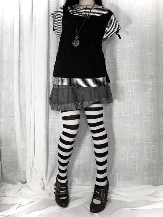 Gear Striped Blouse - MIDNIGHT FAE