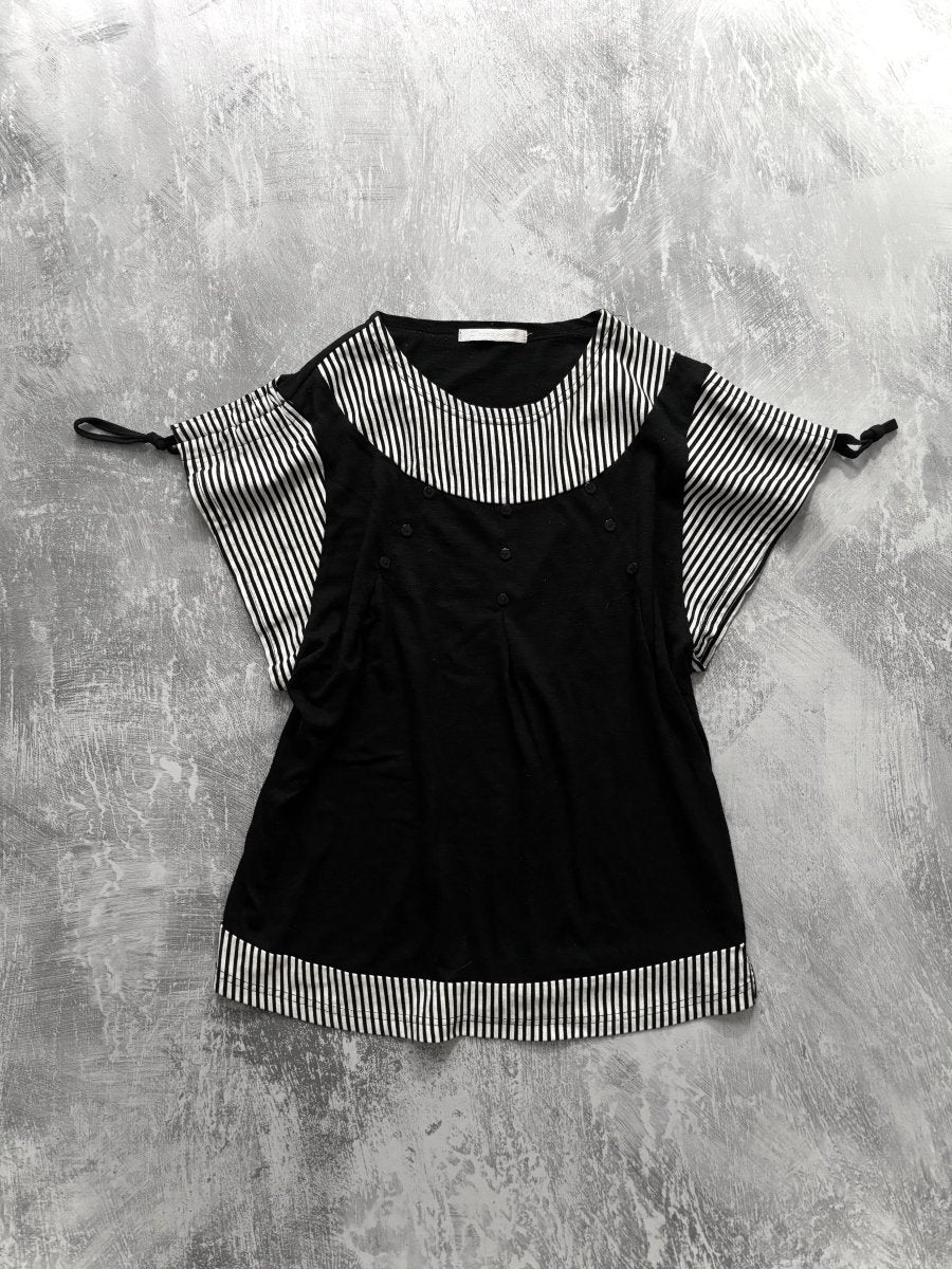 Gear Striped Blouse - MIDNIGHT FAE