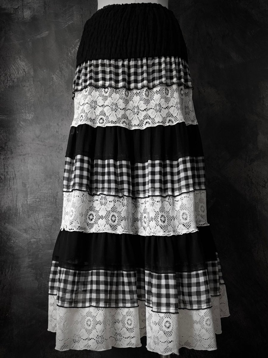 Gingham Halter Dress - MIDNIGHT FAE