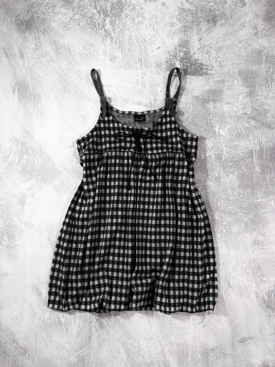 Gingham Plaid Dress - MIDNIGHT FAE