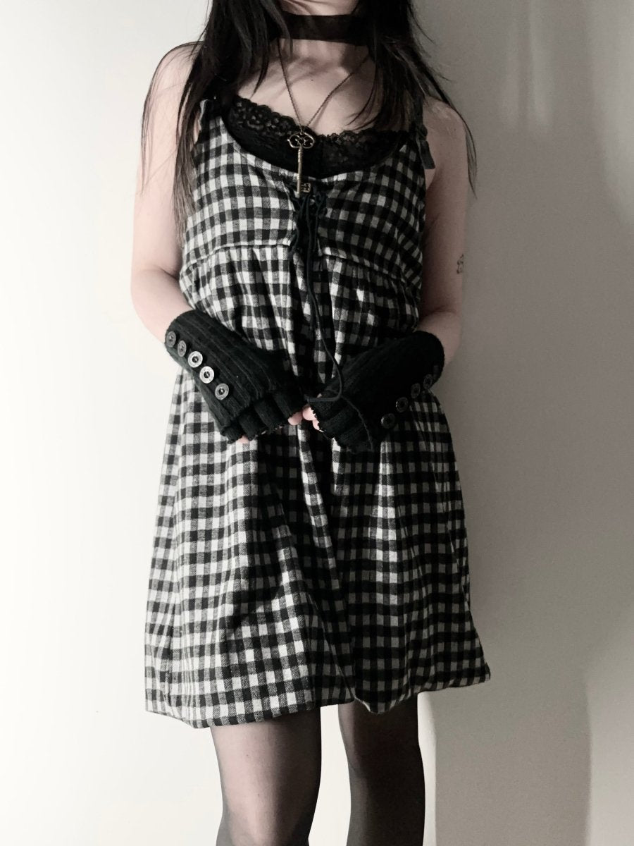 Gingham Plaid Dress - MIDNIGHT FAE