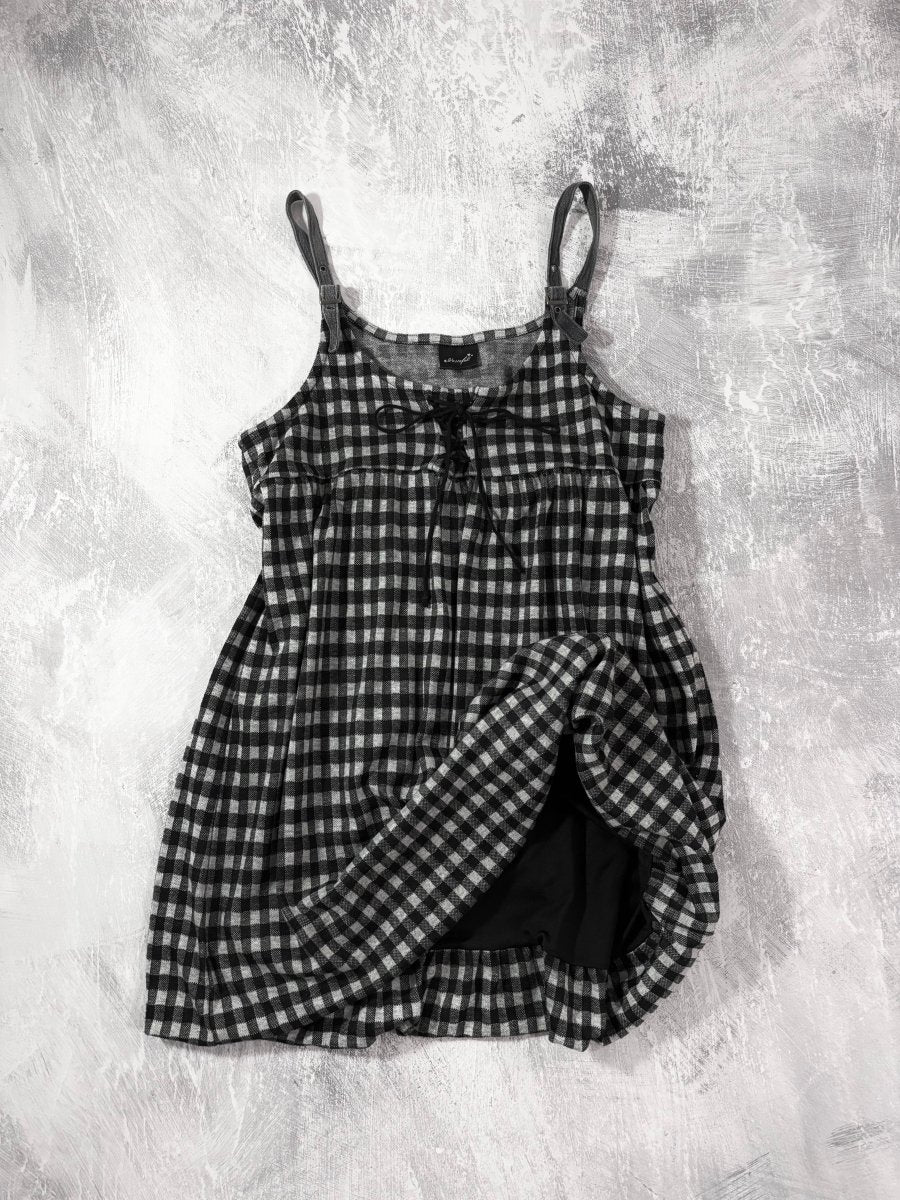 Gingham Plaid Dress - MIDNIGHT FAE