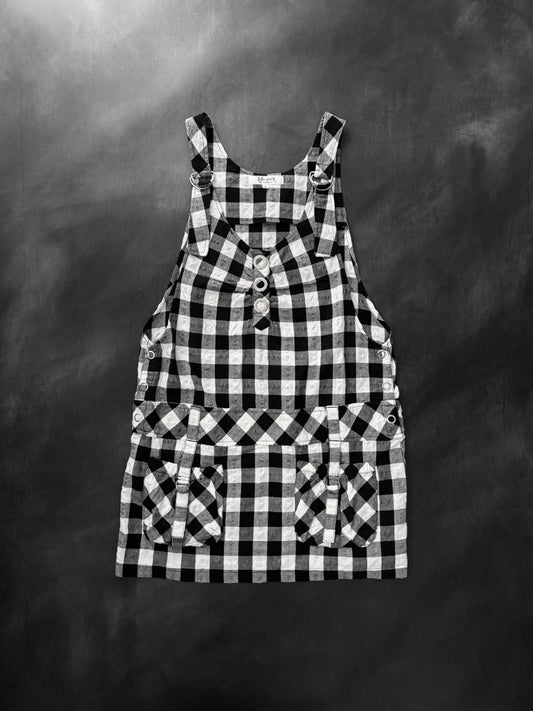 Gingham Plaid Overalls - MIDNIGHT FAE