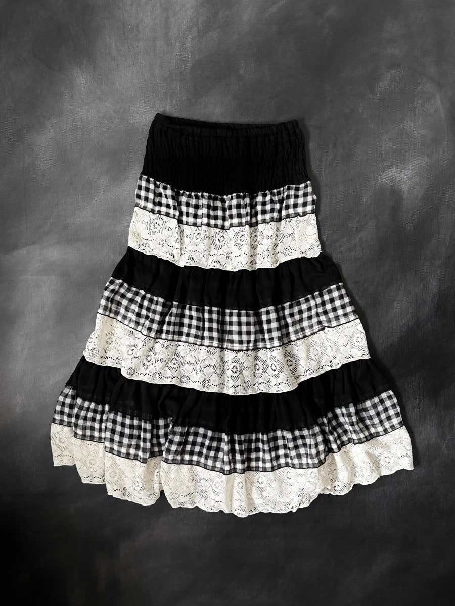 Gingham Skirt Dress - MIDNIGHT FAE