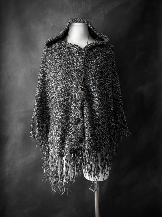 Glacier Grey Poncho - MIDNIGHT FAE
