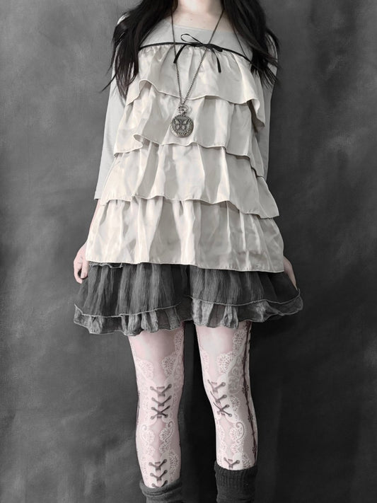 Goldleaf Frilly Blouse - MIDNIGHT FAE