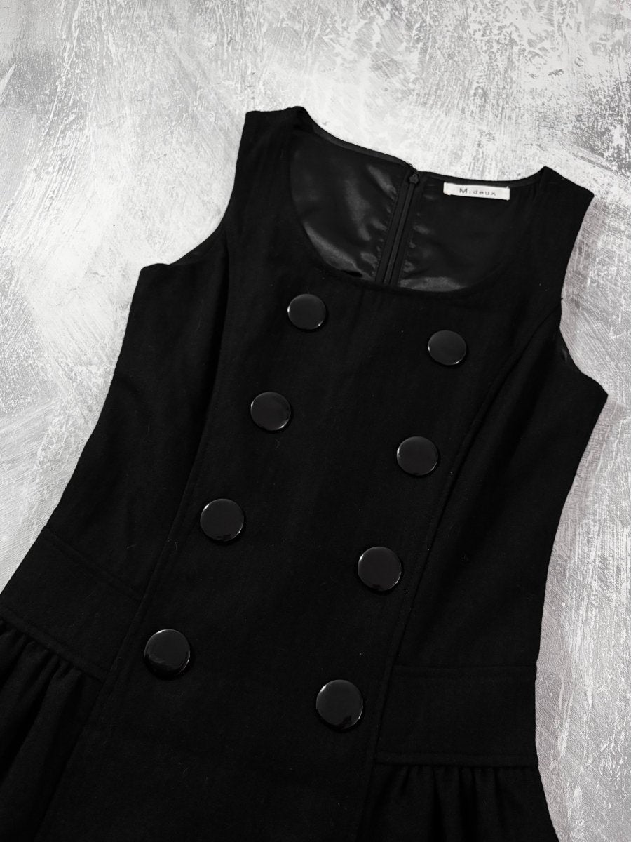 Gothic Button Fitted Dress - MIDNIGHT FAE