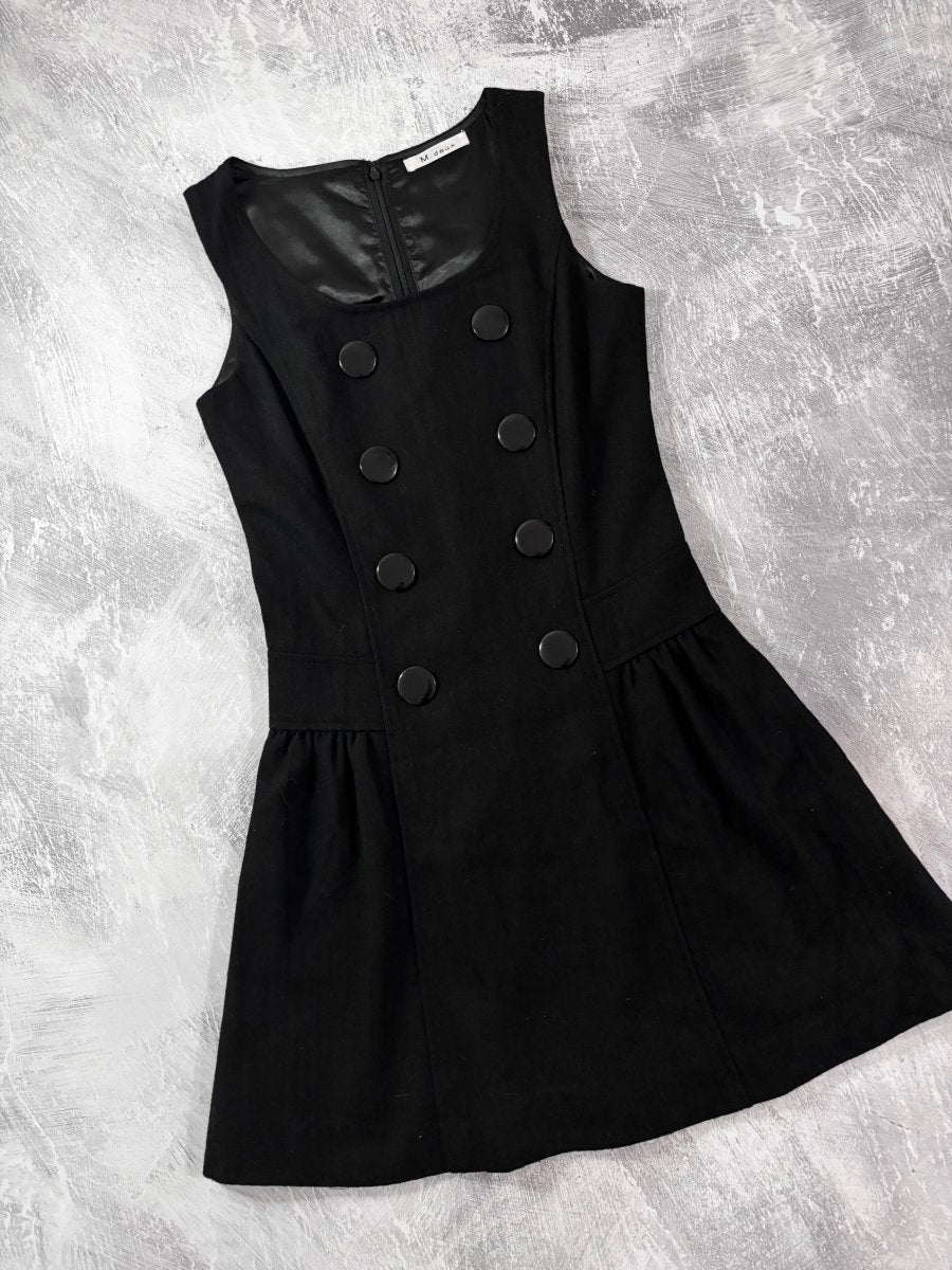 Gothic Button Fitted Dress - MIDNIGHT FAE