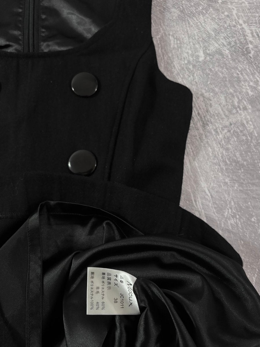 Gothic Button Fitted Dress - MIDNIGHT FAE