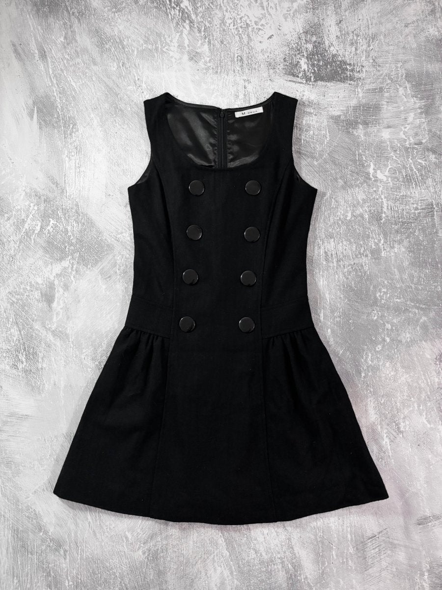 Gothic Button Fitted Dress - MIDNIGHT FAE
