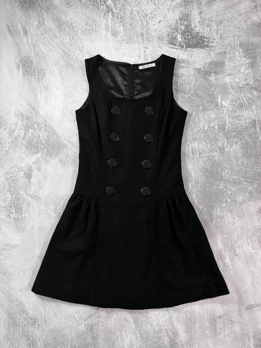 Gothic Button Fitted Dress - MIDNIGHT FAE