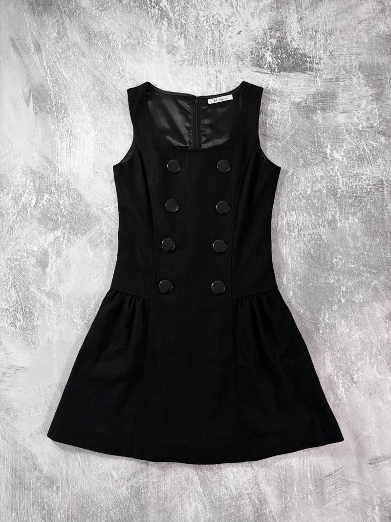 Gothic Button Fitted Dress - MIDNIGHT FAE