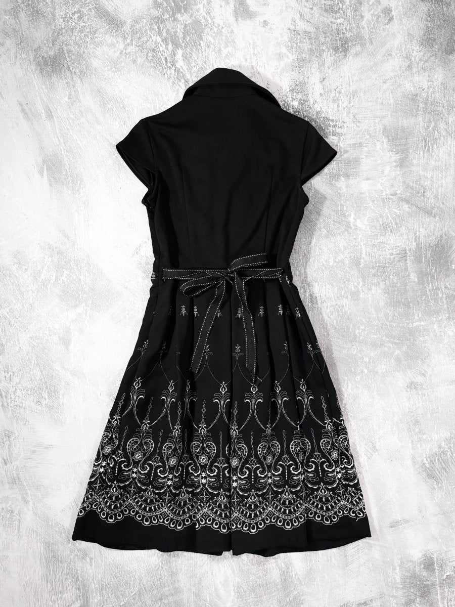 Gothic Ruffle Midi Dress - MIDNIGHT FAE