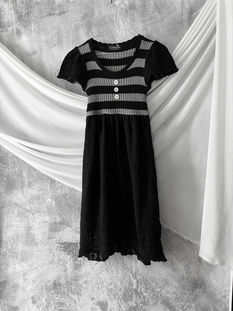 Grazie Striped Dress - MIDNIGHT FAE