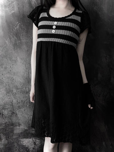 Grazie Striped Dress - MIDNIGHT FAE