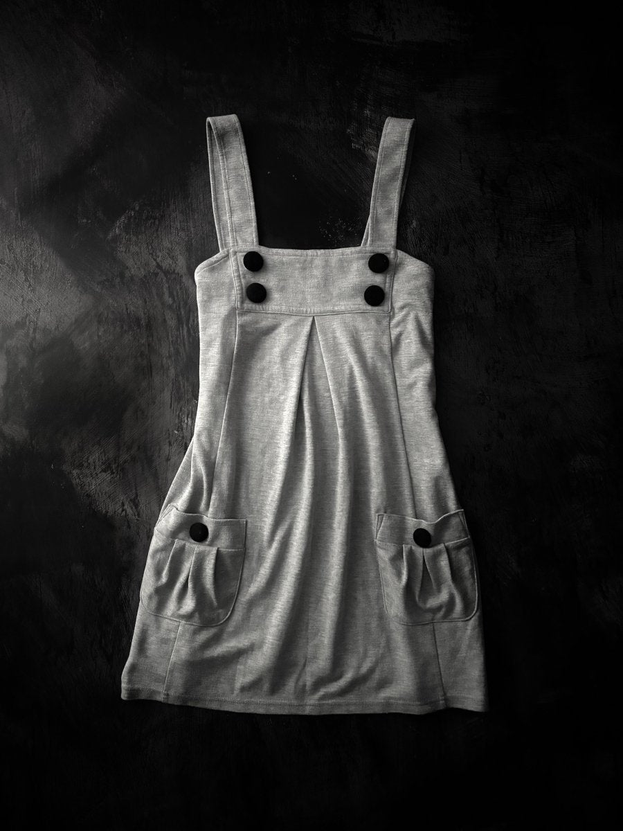Grey Pocket Dress - MIDNIGHT FAE