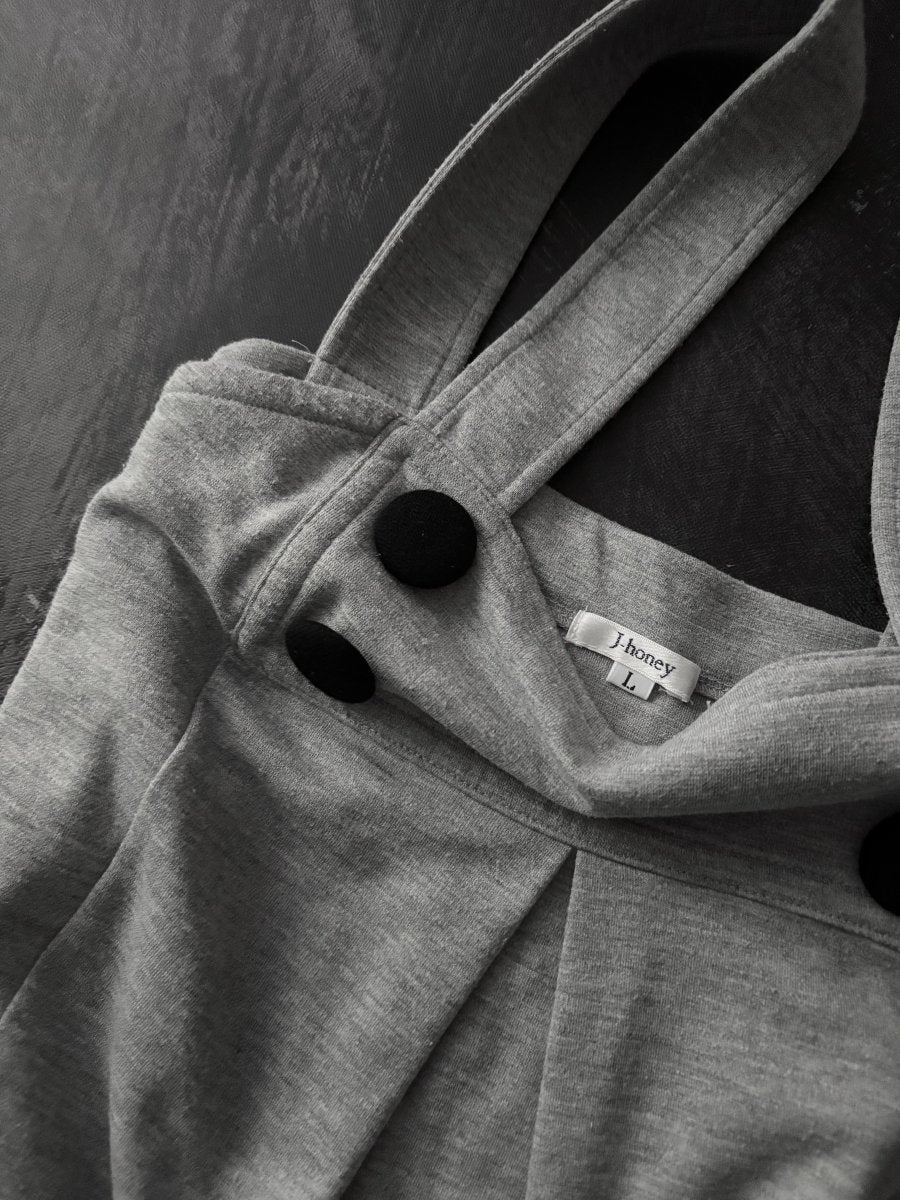 Grey Pocket Dress - MIDNIGHT FAE
