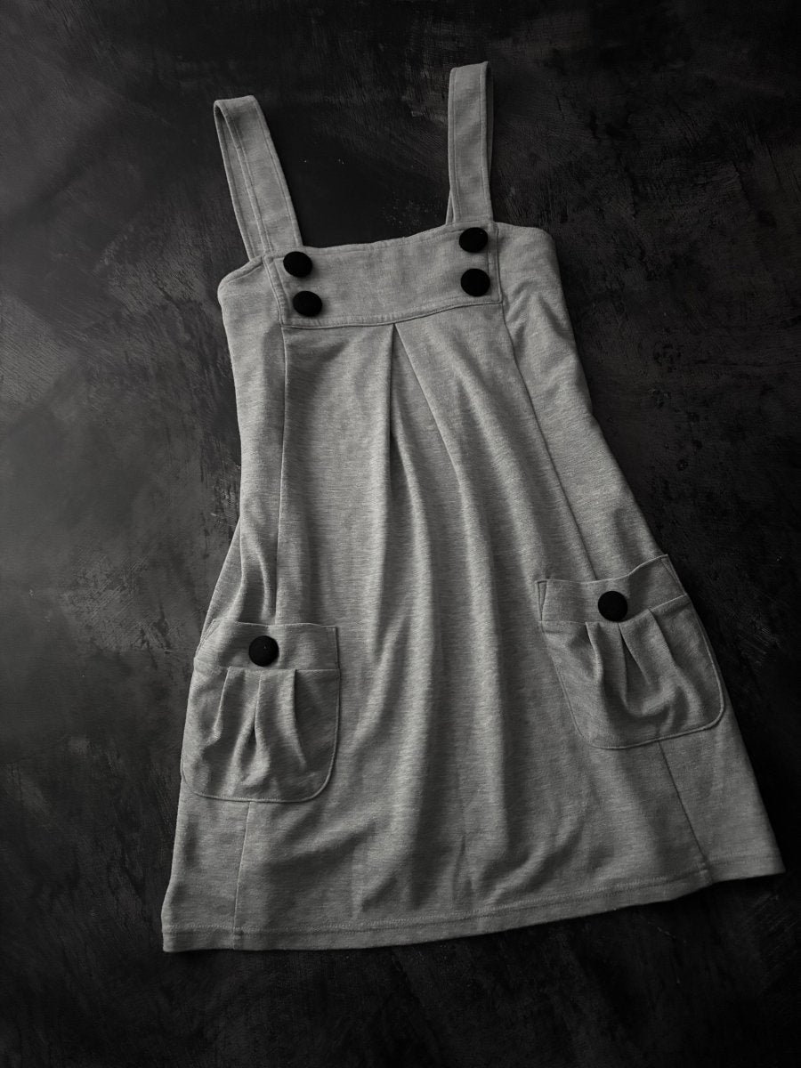 Grey Pocket Dress - MIDNIGHT FAE