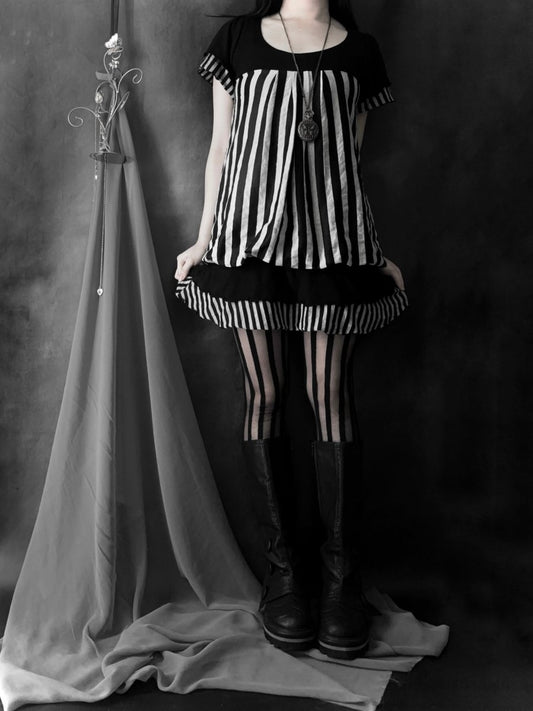 Guizot Striped Dress - MIDNIGHT FAE
