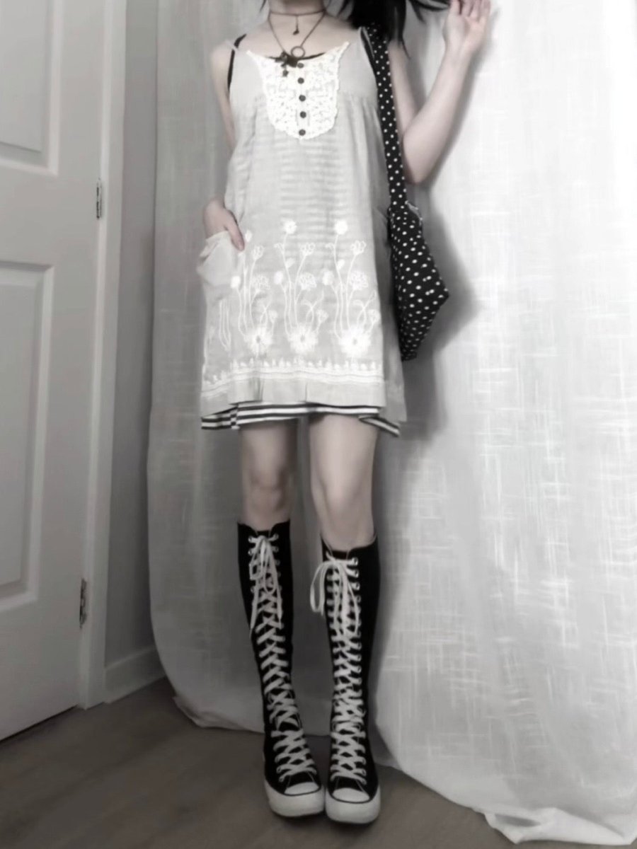 Habit Cotton Dress - MIDNIGHT FAE