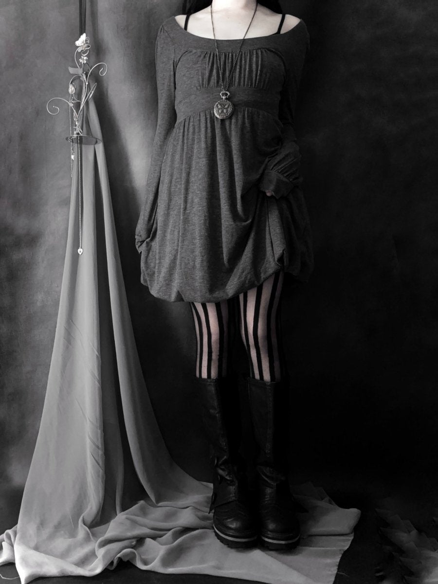 Halcyon Babydoll Dress - MIDNIGHT FAE