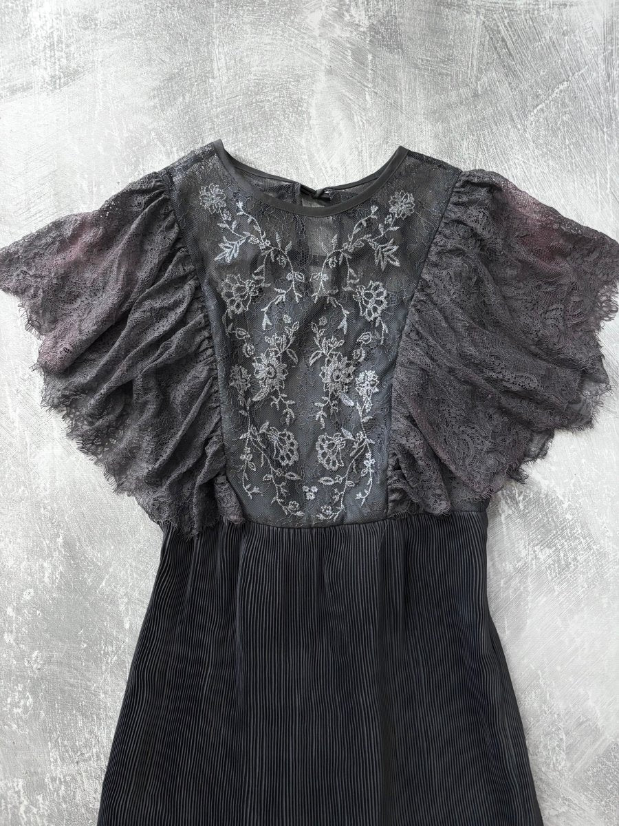 Haunting Pleated Dress - MIDNIGHT FAE