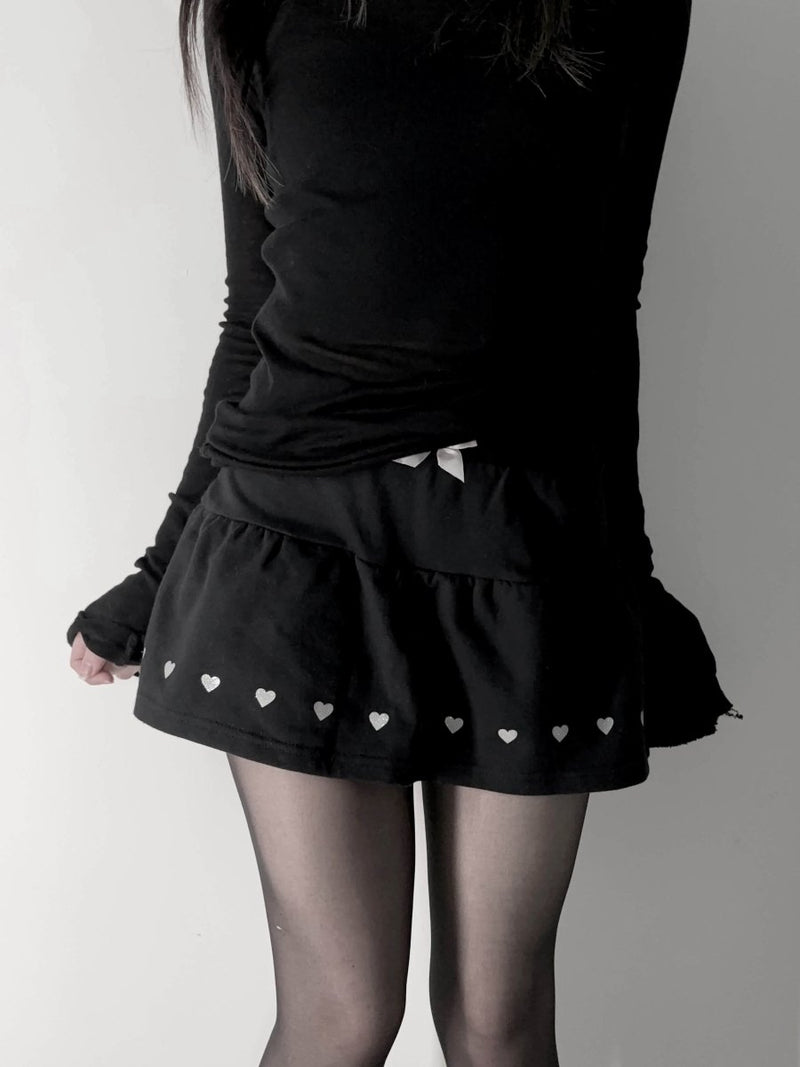 Heart Mini Skirt - MIDNIGHT FAE