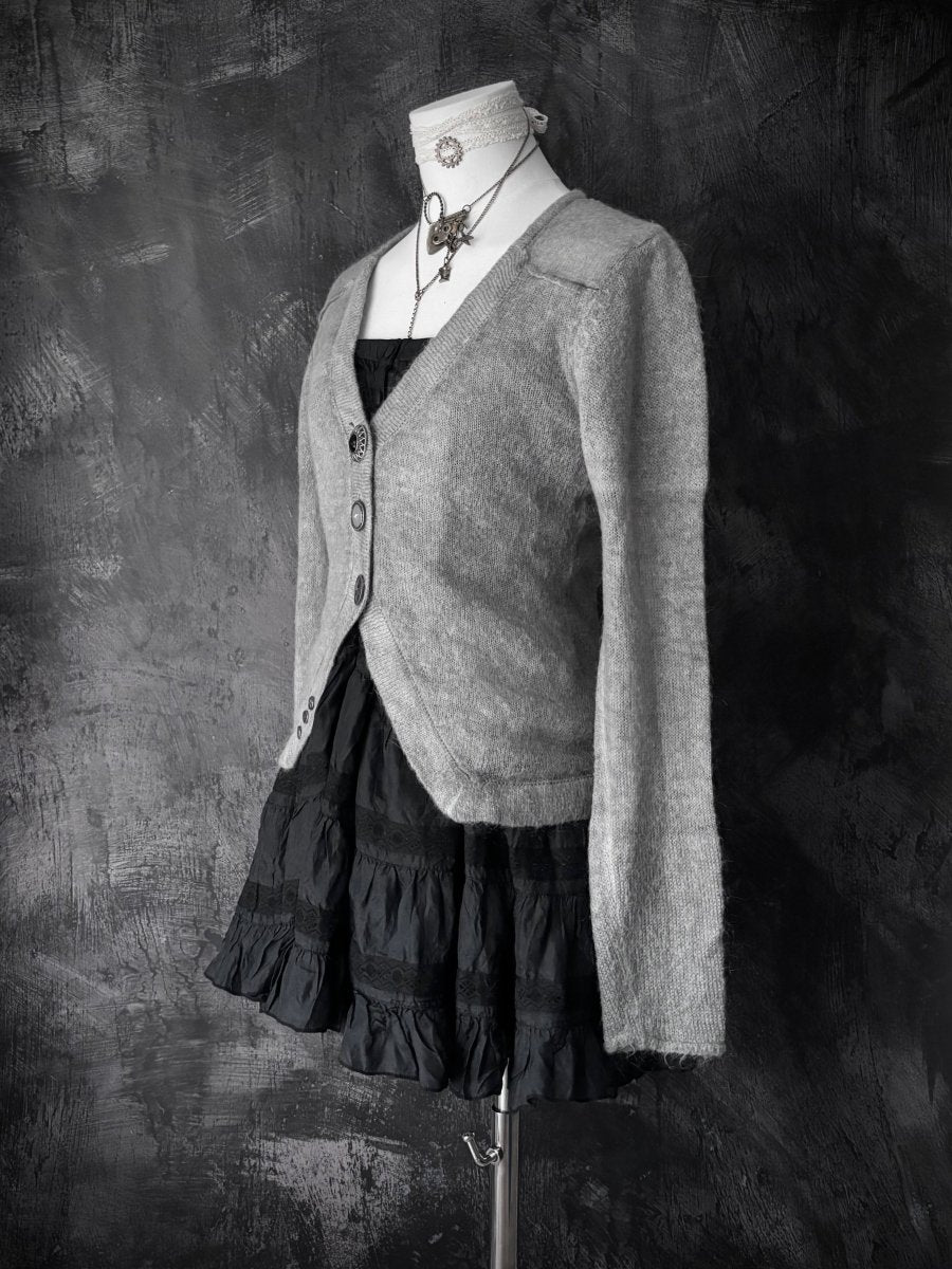 Heather Grey Cardigan - MIDNIGHT FAE