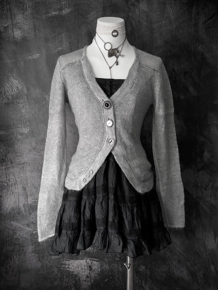 Heather Grey Cardigan - MIDNIGHT FAE