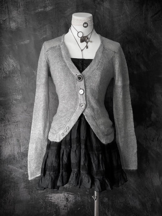 Heather Grey Cardigan - MIDNIGHT FAE