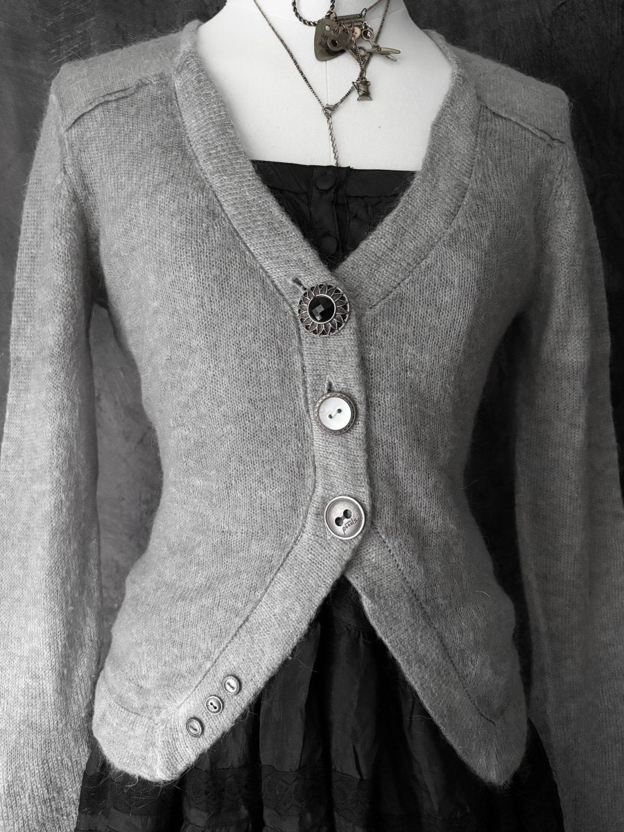 Heather Grey Cardigan - MIDNIGHT FAE