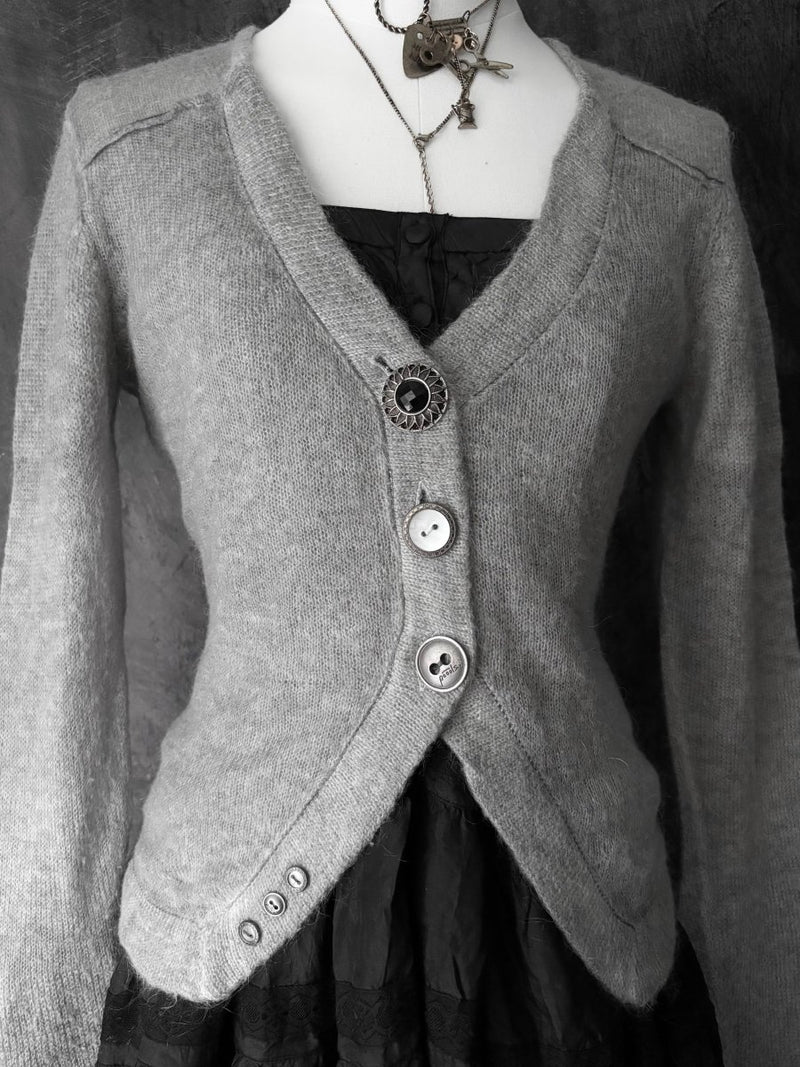 Heather Grey Cardigan - MIDNIGHT FAE