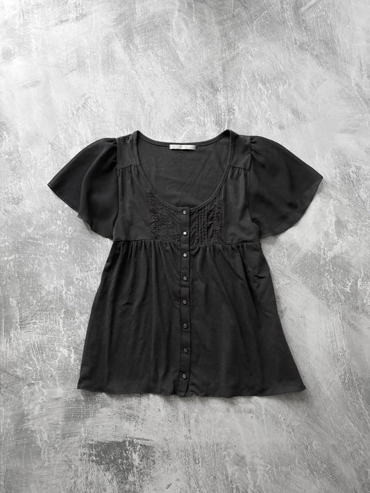 Ikka Babydoll Top - MIDNIGHT FAE
