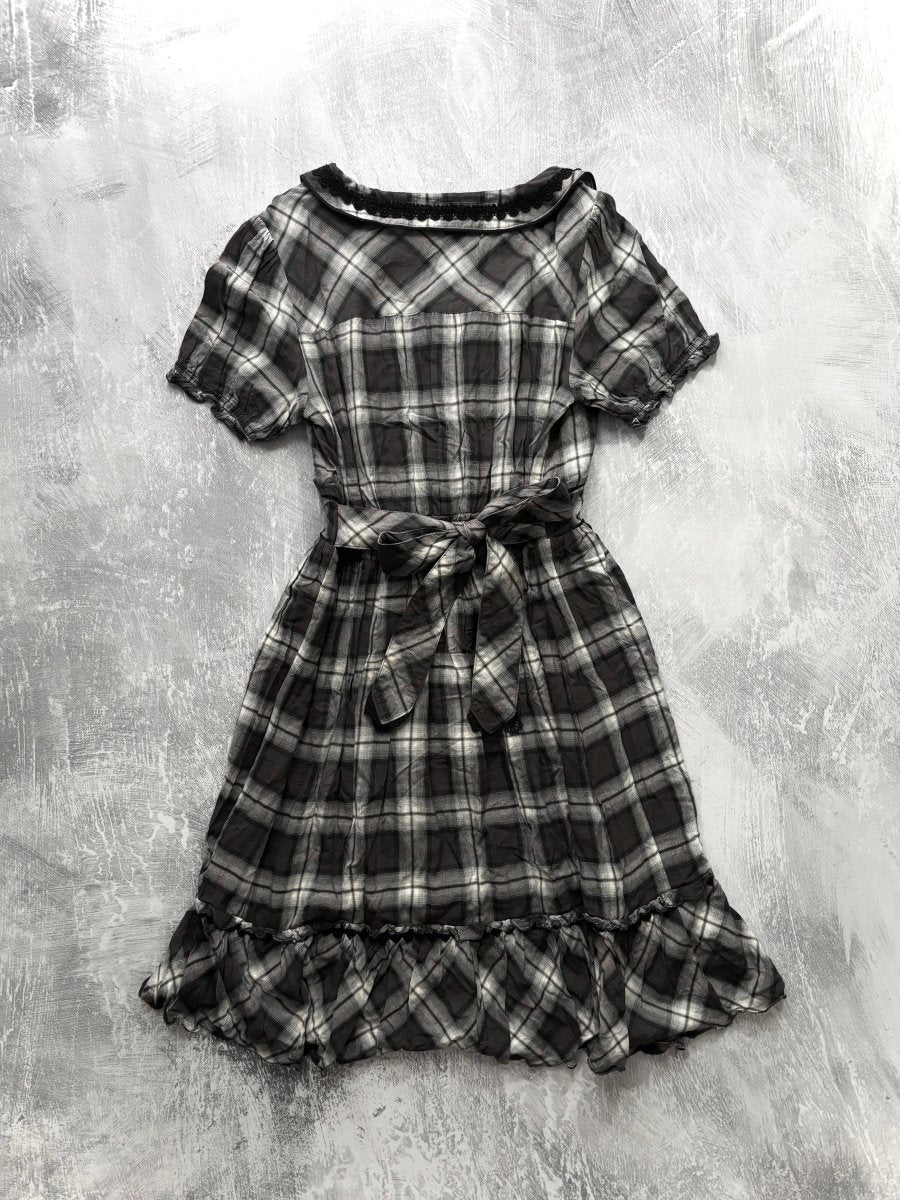 Inkling Plaid Dress - MIDNIGHT FAE