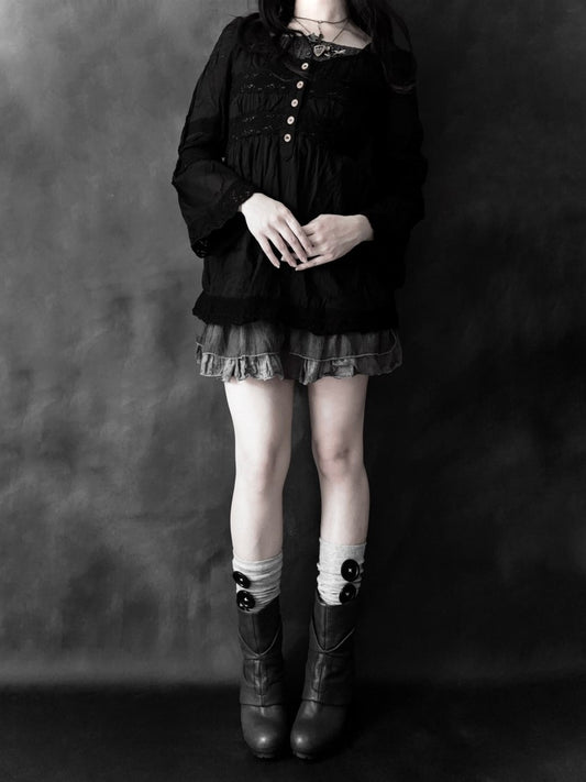 Isolde Cotton Blouse - MIDNIGHT FAE
