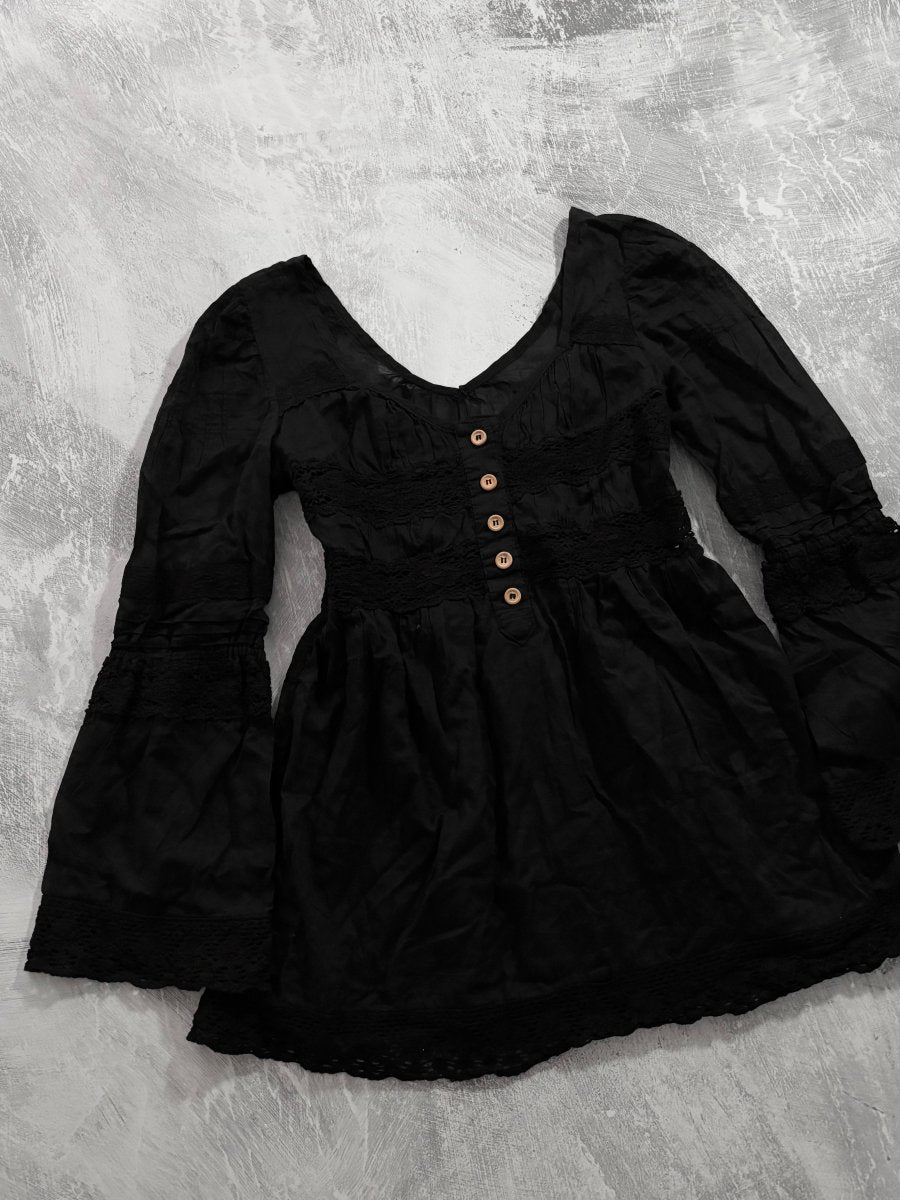 Isolde Cotton Blouse - MIDNIGHT FAE