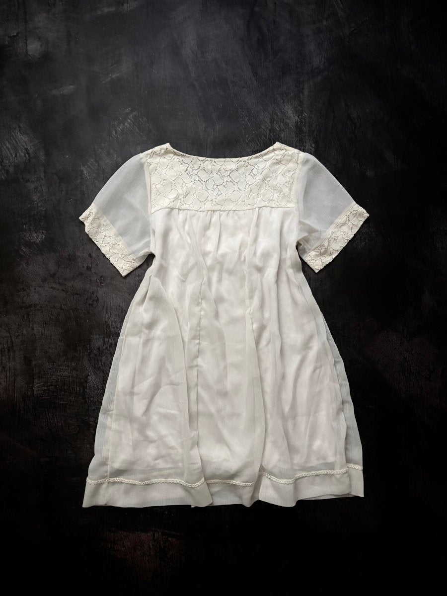 Ivory Button Dress - MIDNIGHT FAE
