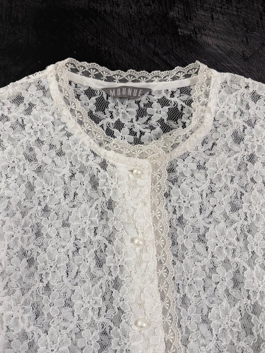 Ivory Lace Cardigan - MIDNIGHT FAE