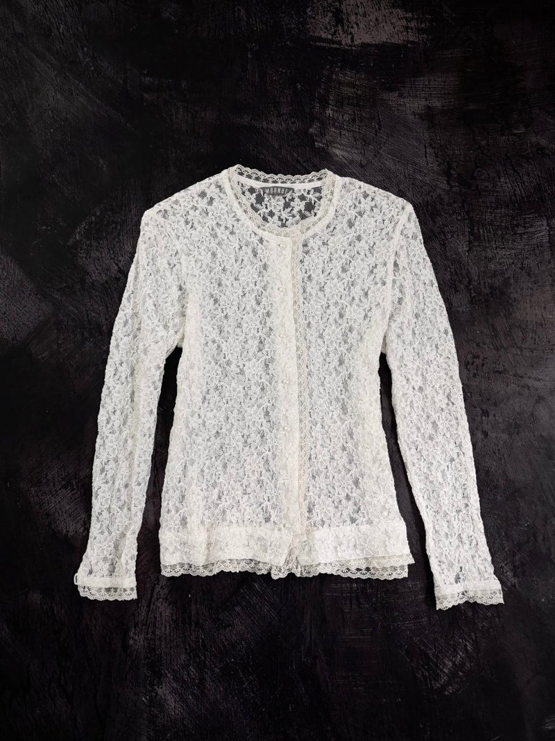 Ivory Lace Cardigan - MIDNIGHT FAE