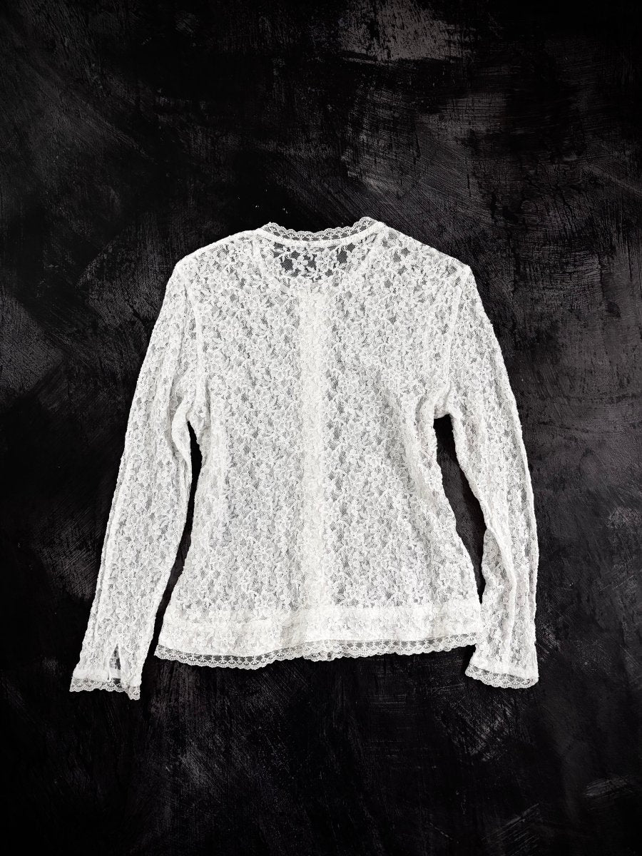 Ivory Lace Cardigan - MIDNIGHT FAE