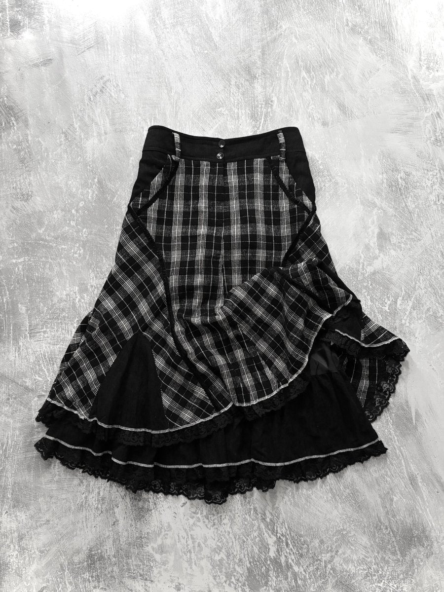 Jane Plaid Skirt - MIDNIGHT FAE