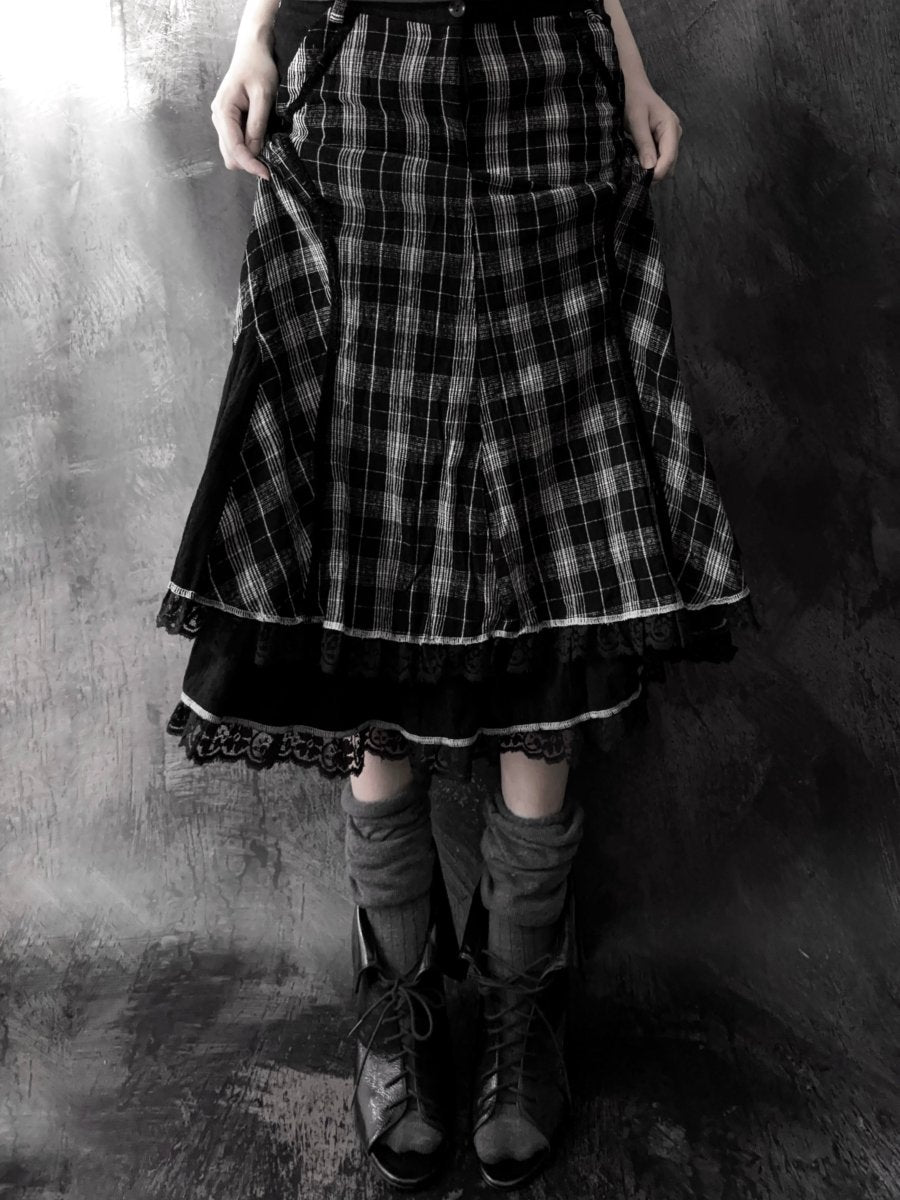 Jane Plaid Skirt - MIDNIGHT FAE